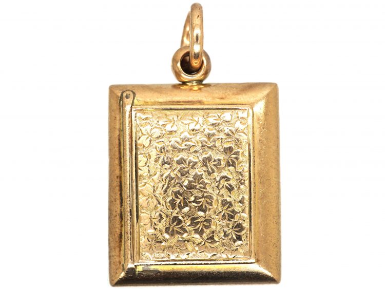 Victorian 9ct Gold Rectangular Locket that Hinges Opens at the Front