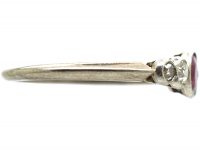 Art Deco 18ct White Gold & Platinum, Ruby & Diamond Five Stone Ring