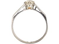 Art Deco 18ct White Gold & Platinum, Diamond Solitaire Ring