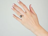 Art Deco 18ct Gold, Onyx & Diamond Hexagonal Ring