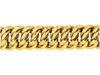 French 18ct Gold, Wide Double Curb Link Bracelet