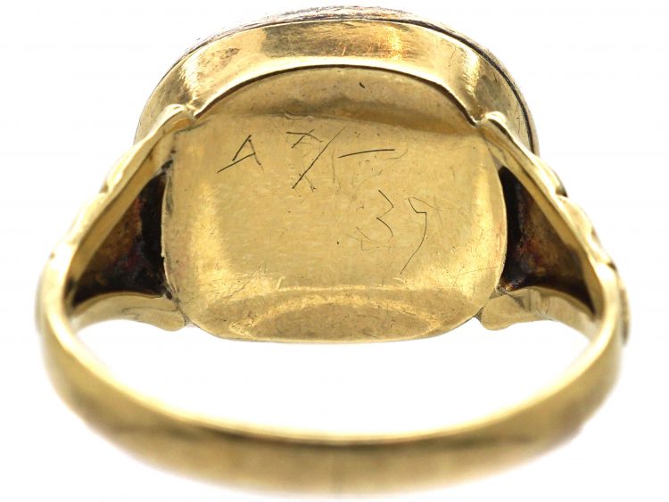 Georgian 15ct Gold, Foiled Topaz & Rose Diamond Ring