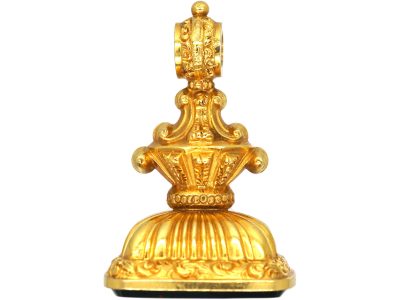 William IV 18ct Gold Seal with Bloodstone Base with a Lion Intaglio