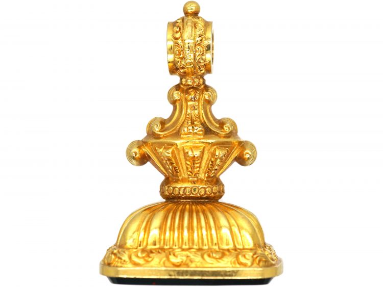 William IV 18ct Gold Seal with Bloodstone Base with a Lion Intaglio