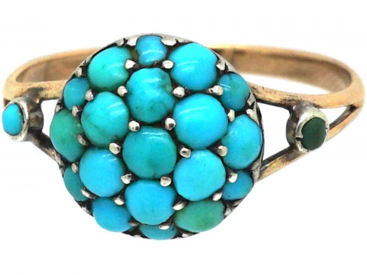 Victorian 9ct Gold, Turquoise Cluster Ring