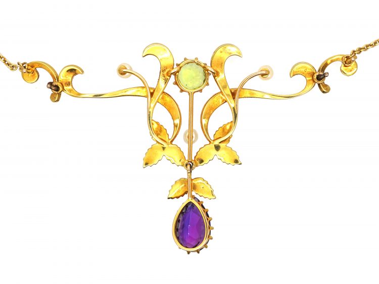 Edwardian 15ct Gold Suffragette Necklace