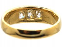 Victorian 18ct Gold, Three Stone Old Mine Cut Diamond Ring by Charles Green