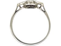 Art Deco Rectangular Shaped Ring with Round & Baguette Diamonds