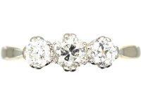 Edwardian 18ct Gold & Platinum, Three Stone Diamond Ring
