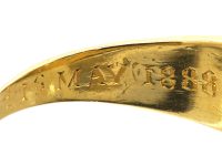 Victorian 18ct Gold, Three Stone Old Mine Cut Diamond Rub Over Set Ring
