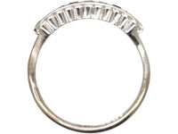 Art Deco Platinum, Sapphire & Diamond Three Row Ring