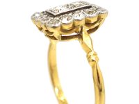 Art Deco 18ct Gold & Platinum Rectangular Ring set with Diamonds