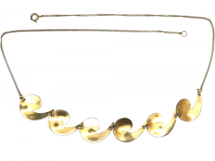 Silver & White Enamel Necklace by Albert T Scharning
