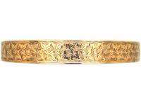 Edwardian 9ct Gold Bangle with Ivy Leaf Detail
