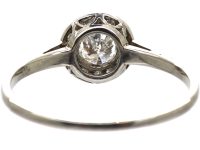 Art Deco Platinum & Diamond Round Cluster Ring