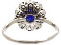 18ct White Gold & Platinum, Sapphire & Diamond Cluster Ring