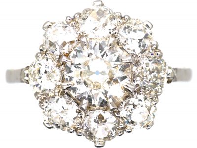 Platinum & Diamond Large Cluster Ring