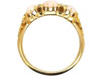 Edwardian 18ct Gold, Three Stone Opal & Diamond Ring by Deakin & Francis