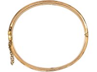 Edwardian 9ct Gold Bangle with Ivy Leaf Detail