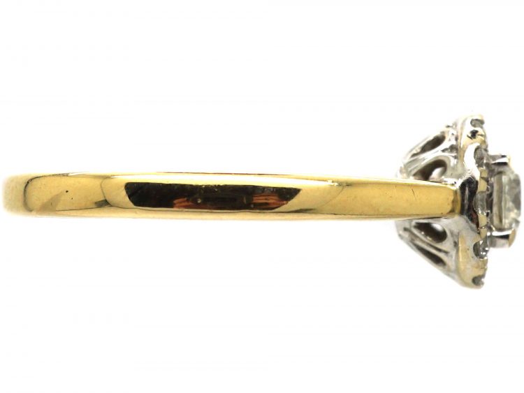 18ct Gold & Diamond Daisy Cluster Ring with Forever Engraved Inside the Shank