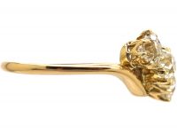 Edwardian 18ct Gold Three Stone Diamond Crossover Ring