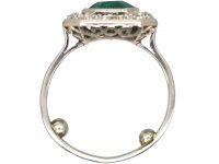 Art Deco Platinum, Emerald & Diamond Ring