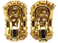 Large 18ct Gold & Diamond Half Hoop Earrings