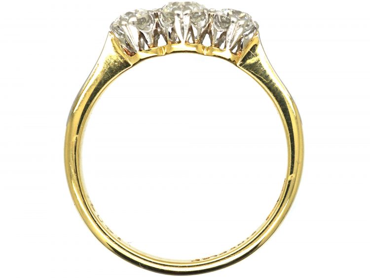 Edwardian 18ct Gold & Platinum, Three Stone Diamond Ring