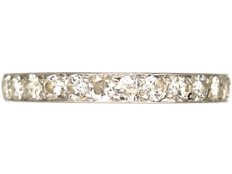 French Art Deco Platinum & Diamond Eternity Ring