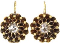 Early 20th Century 14ct Gold & Rose Diamond Earrings