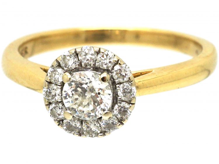 18ct Gold & Diamond Daisy Cluster Ring with Forever Engraved Inside the Shank