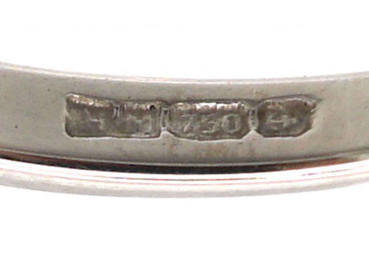 18ct White Gold, Emerald & Baguette Diamond Ring