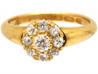 Edwardian 18ct Gold & Diamond Cluster Ring