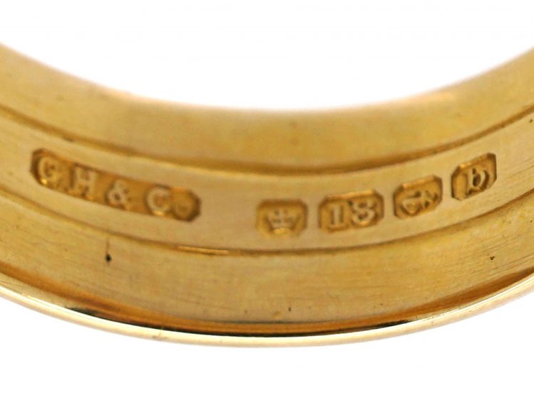Edwardian 18ct Gold Snake Ring set with a Ruby