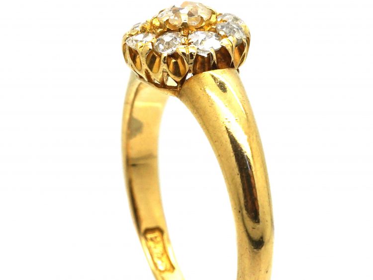 Edwardian 18ct Gold & Diamond Cluster Ring