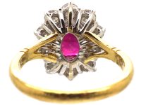 18ct Gold, Burma Ruby & Diamond Cluster Ring