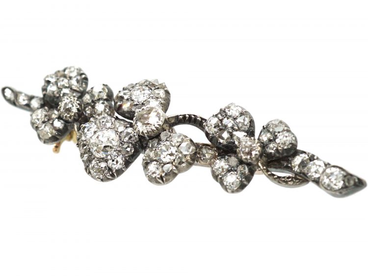 Victorian Diamond Shamrock Brooch