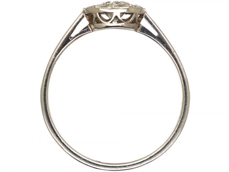 Art Deco Platinum & Diamond Round Cluster Ring