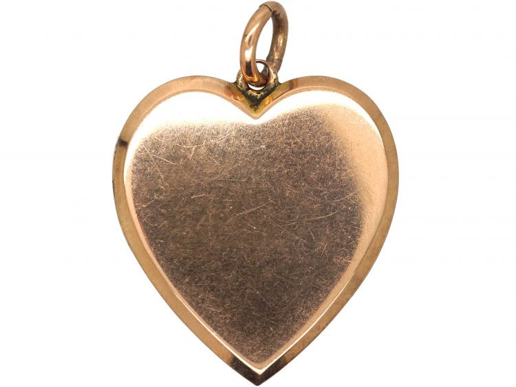 Edwardian 9ct Gold Plain Heart Shaped Locket