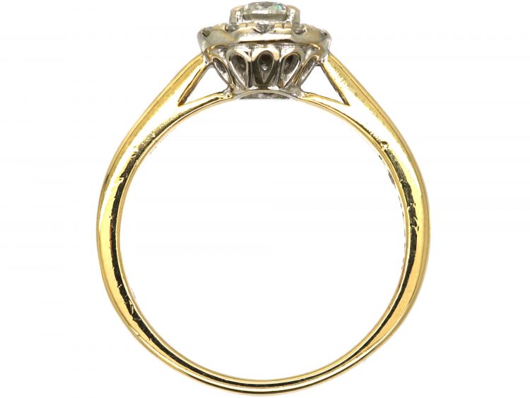 18ct Gold & Diamond Daisy Cluster Ring with Forever Engraved Inside the Shank