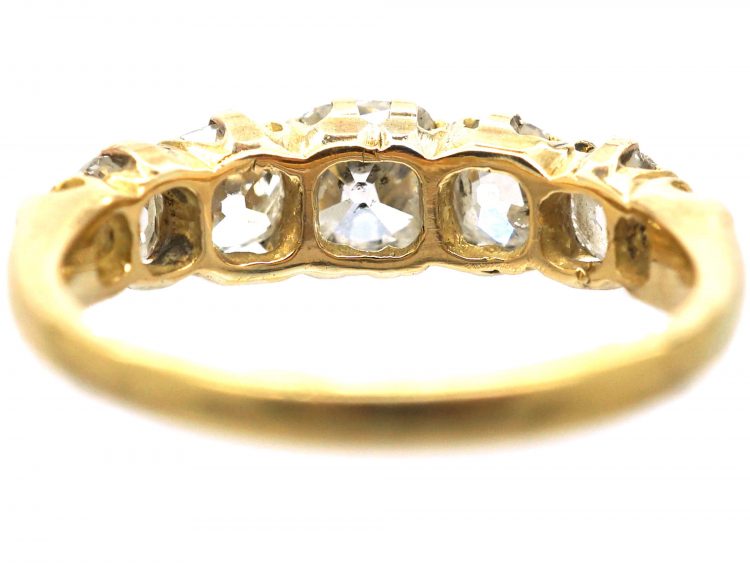 Victorian 18ct Gold, Seven Stone Old Mine Cut Diamond Ring