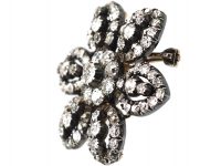 Georgian Flower Brooch & Pendant set with Old Mine Cut Diamonds