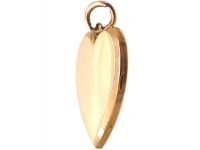 Edwardian 9ct Gold Plain Heart Shaped Locket
