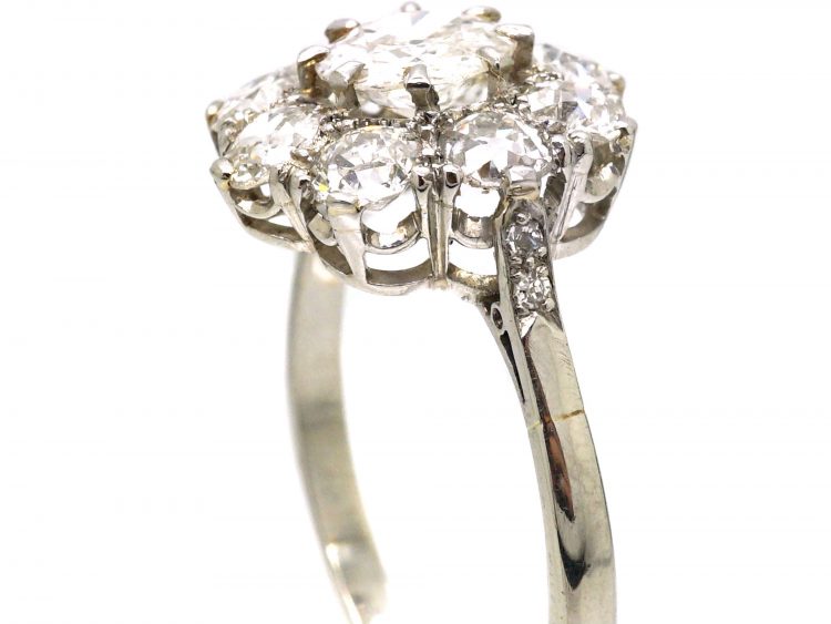 Platinum & Diamond Large Cluster Ring