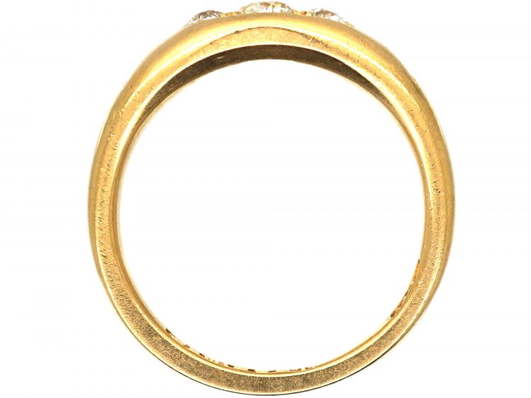 Victorian 18ct Gold Ring set with Three Old European Cut Diamonds