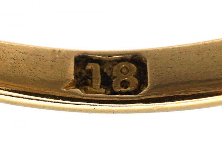 Edwardian 18ct Gold, Three Stone Opal & Diamond Ring made by Alabaster & Wilson
