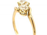 Edwardian 18ct Gold Three Stone Diamond Crossover Ring