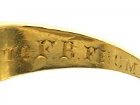 Victorian 18ct Gold, Three Stone Old Mine Cut Diamond Rub Over Set Ring