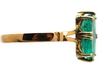 Edwardian 18ct Gold & Colombian Emerald Solitaire Ring