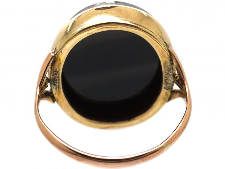 Edwardian 9ct Gold & Sardonyx Cameo Ring of a Georgian Gentleman